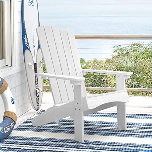 LUE BONA Wave Design Adirondack Chair - White