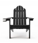 Set of 4 Black Adirondack Chairs with Cup Holders