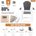 OTSUN Outdoor Tall Adirondack Chairs - Set of 2