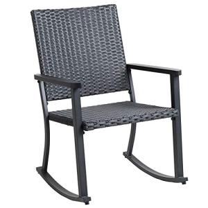 C-Hopetree Outdoor Rocking Chair with Metal Frame