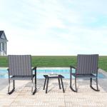 C-Hopetree Outdoor Rocking Chair with Metal Frame