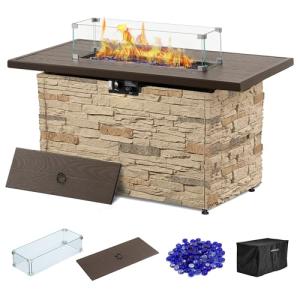 PIZZELLO 43" Rectangular Propane Fire Pit Table