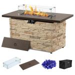 PIZZELLO 43" Rectangular Propane Fire Pit Table