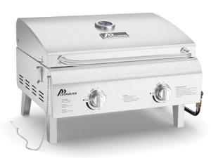Lifemaster Portable Stainless Steel 2-Burner Grill