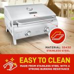 Lifemaster Portable Stainless Steel 2-Burner Grill
