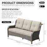 Joyside 3-Seater Wicker Patio Couch with Cushions