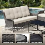 Joyside 3-Seater Wicker Patio Couch with Cushions