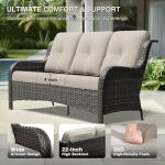 Joyside 3-Seater Wicker Patio Couch with Cushions