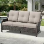 Joyside 3-Seater Wicker Patio Couch with Cushions