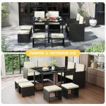 9-Piece Outdoor Dining Set with Cushioned Chairs