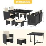 9-Piece Outdoor Dining Set with Cushioned Chairs