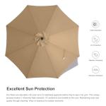 9FT Waterproof Patio Umbrella with Tilt & Crank