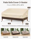 Heavy Duty Waterproof 3-Seater Patio Sofa Cover