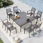 9-Piece Outdoor Patio Dining Set with Umbrella Hole