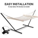 Double Rope Hammock with Stand for 2 People