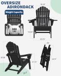 Folding Adirondack Chair Set of 2 - Black