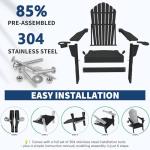 Folding Adirondack Chair Set of 2 - Black