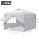 10x10ft Instant Pop-up Canopy Tent with Walls