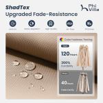 PHI VILLA 15ft Double-Sided Patio Umbrella - Beige