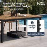 PHI VILLA 15ft Double-Sided Patio Umbrella - Beige