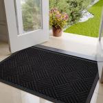 Stylish Heavy-Duty Outdoor Rubber Doormat 17x29.5