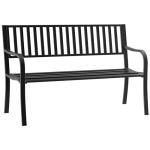 50" Metal Outdoor Garden Bench, Slatted Seat
