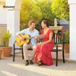 50" Metal Outdoor Garden Bench, Slatted Seat