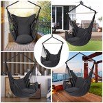 Y-STOP Hanging Hammock Chair with Cushions - Dark Grey