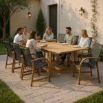 Franklin 9-Piece Teak Patio Dining Set