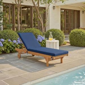 Newport Outdoor Adjustable Chaise Lounge Chair with Table