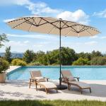 HERA'S PALACE 13ft LED Solar Patio Umbrella