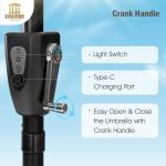 HERA'S PALACE 13ft LED Solar Patio Umbrella