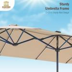 HERA'S PALACE 13ft LED Solar Patio Umbrella