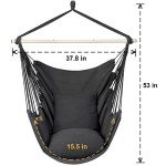 Y-STOP Hanging Hammock Chair with Cushions - Dark Grey
