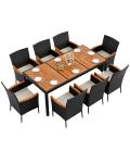 Flamaker 9-Piece Outdoor Acacia Dining Set