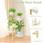 Tall 5-Tier Metal Plant Stand - Rustic White