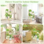 Tall 5-Tier Metal Plant Stand - Rustic White