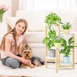 Tall 5-Tier Metal Plant Stand - Rustic White