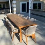 11-Piece Outdoor Dining Set with Metal Table & Rattan Chairs