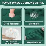 Dark Green Outdoor Swing Cushions for 2-3 Seat
