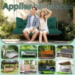 Dark Green Outdoor Swing Cushions for 2-3 Seat
