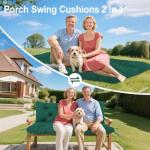 Dark Green Outdoor Swing Cushions for 2-3 Seat