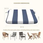 Blue and White Stripe Outdoor Seat Cushion Set