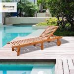Outsunny Folding Chaise Lounge Chair with Wheels