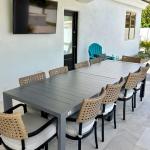 Large Aluminum Rectangular Outdoor Dining Table for 10