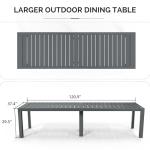 Large Aluminum Rectangular Outdoor Dining Table for 10