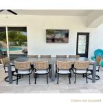 Large Aluminum Rectangular Outdoor Dining Table for 10