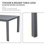 Large Aluminum Rectangular Outdoor Dining Table for 10