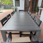Large Aluminum Rectangular Outdoor Dining Table for 10