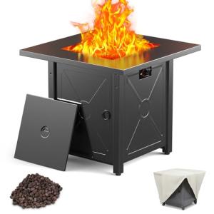 28" Xbeauty Propane Fire Pit Table for Outdoors